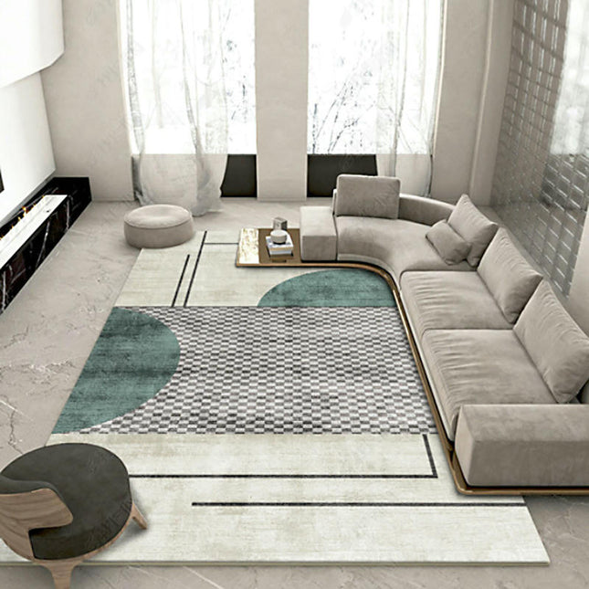 Abstract Washable Area Rug Soft Bedroom Large Rug Non Slip Grey Rugs for Living Room