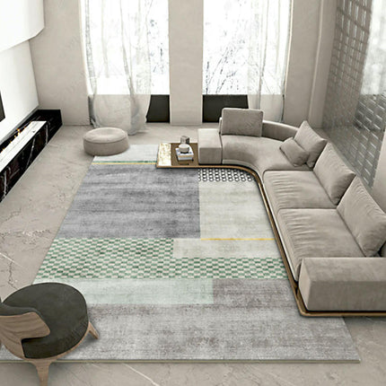 Abstract Washable Area Rug Soft Bedroom Large Rug Non Slip Grey Rugs for Living Room