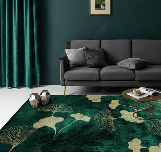 Modern Plant Area Rug, Vintage Floral Home Decor Rug, Living Room Rug