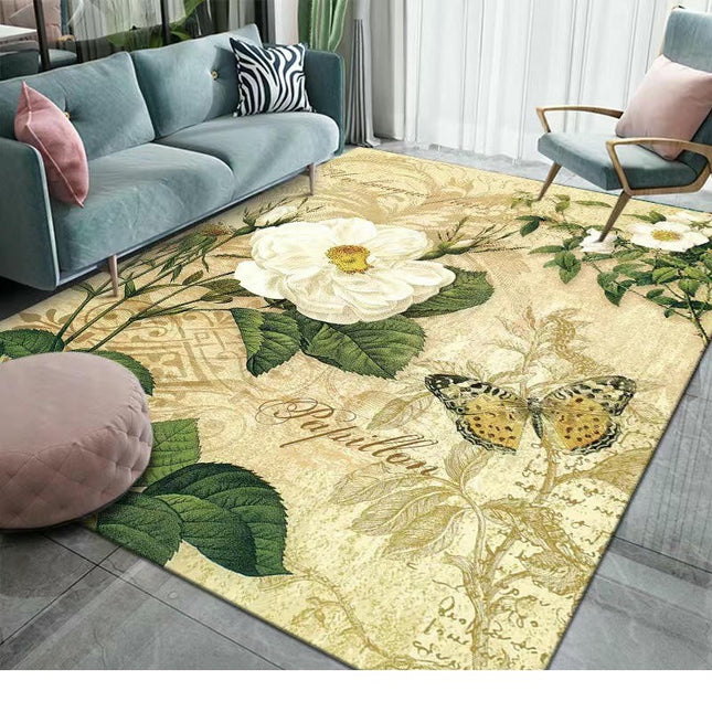 Modern Geometric Rug, Vintage Floral Home Decor Rug Large Area Rugs for Living Room