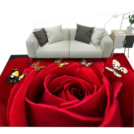 Rose Area Rugs Washable Rugs Living Room Rugs Abstract Red Rose Area Rug Soft Carpet