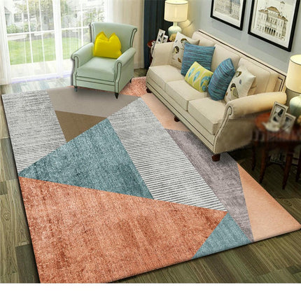 Washable Rugs Colorful Area Rugs Living Room Rugs Abstract Geometric Area Rug Soft Carpet