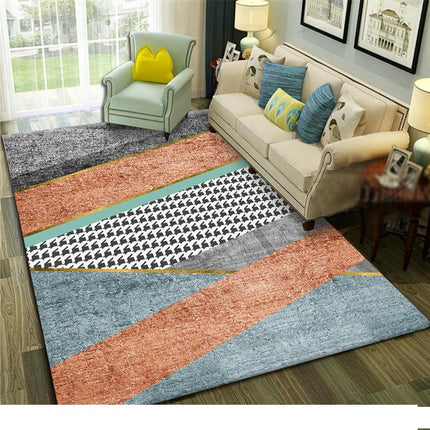 Washable Rugs Colorful Area Rugs Living Room Rugs Abstract Geometric Area Rug Soft Carpet