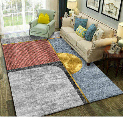 Washable Rugs Colorful Area Rugs Living Room Rugs Abstract Geometric Area Rug Soft Carpet