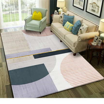 Washable Rugs Colorful Area Rugs Living Room Rugs Abstract Geometric Area Rug Soft Carpet