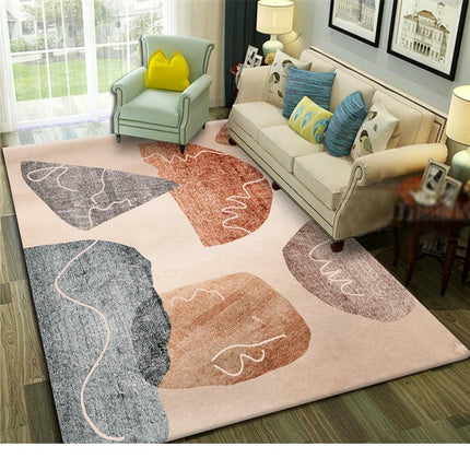 Washable Rugs Colorful Area Rugs Living Room Rugs Abstract Geometric Area Rug Soft Carpet