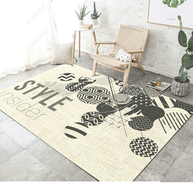 Low-Pile Area Rugs Living Room Rugs Washable Rugs Abstract Geometric Area Rug Soft Carpet