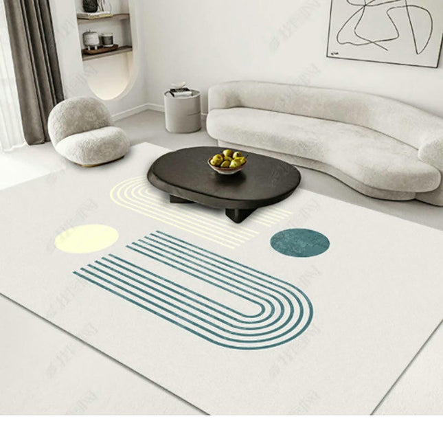 Modern Geometry Low-Pile Area Rugs Washable Rugs Soft Carpet for Living Room