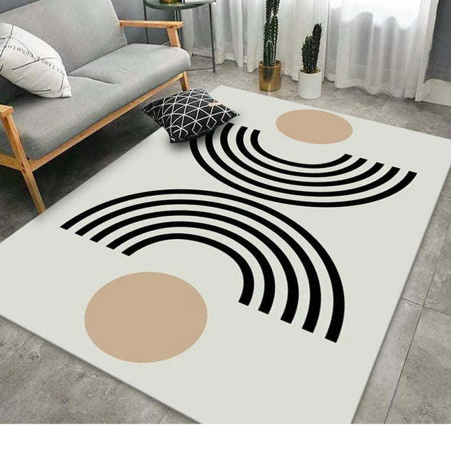 Modern Geometry Low-Pile Area Rugs Washable Rugs Soft Carpet for Living Room