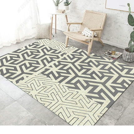 Living Room Area Rug, Modern Geometry Large Rugs, Soft Non Slip Low Pile Carpet