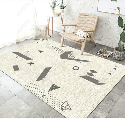 Living Room Area Rug, Modern Geometry Large Rugs, Soft Non Slip Low Pile Carpet