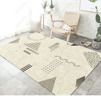 Living Room Area Rug, Modern Geometry Large Rugs, Soft Non Slip Low Pile Carpet
