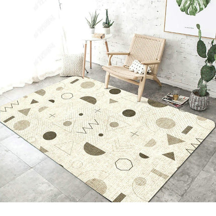 Living Room Area Rug, Modern Geometry Large Rugs, Soft Non Slip Low Pile Carpet