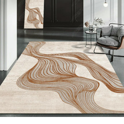 Rug Carpet Rugs for Living Room,Modern Abstract Gold Lines Large Area Rug