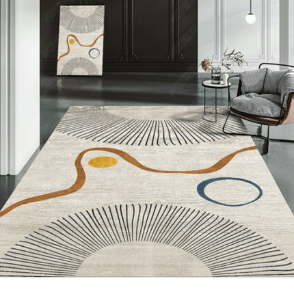 Rug Carpet Rugs for Living Room,Modern Abstract Gold Lines Large Area Rug