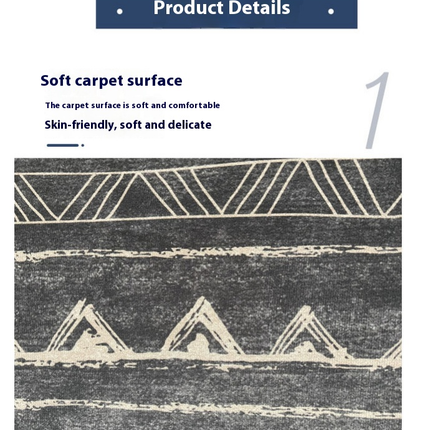 Moroccan Area Rug Washable Indoor Low-Pile Boho Rug Carpet for Living Dining Room Office