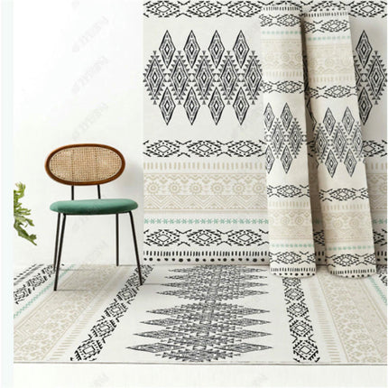Moroccan Area Rug Washable Indoor Low-Pile Boho Rug Carpet for Living Dining Room Office