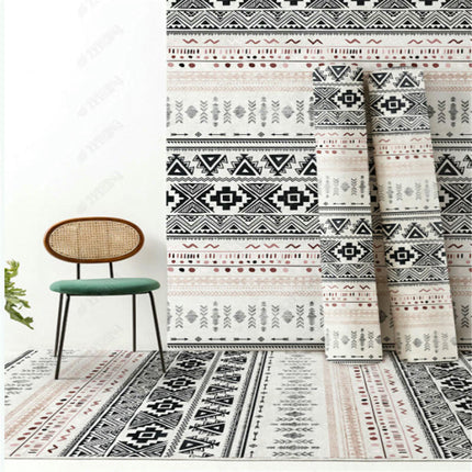 Moroccan Area Rug Washable Indoor Low-Pile Boho Rug Carpet for Living Dining Room Office