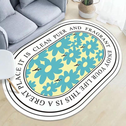 Washable Rug Oval Rug Rugs for Living Room Carpets for Home Decor Nonslip Area Rug