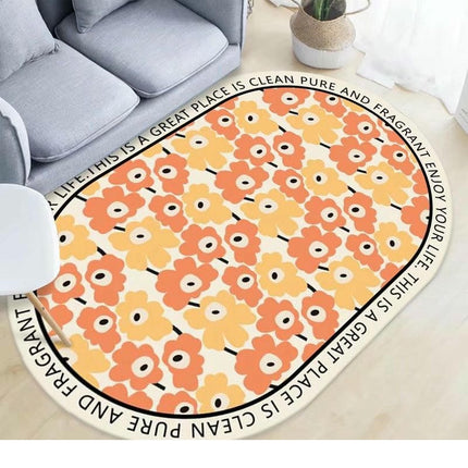 Washable Rug Oval Rug Rugs for Living Room Carpets for Home Decor Nonslip Area Rug