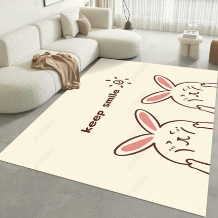 Cream Washable Area Rug Cute Decor Carpet Soft Modern Indoor Rug for Living Room