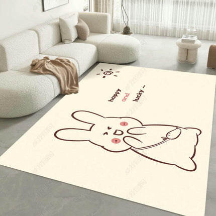 Cream Washable Area Rug Cute Decor Carpet Soft Modern Indoor Rug for Living Room