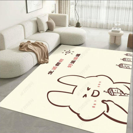Cream Washable Area Rug Cute Decor Carpet Soft Modern Indoor Rug for Living Room