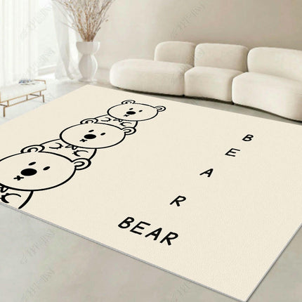 Cream Washable Area Rug Cute Decor Carpet Soft Modern Indoor Rug for Living Room
