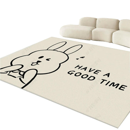 Cream Washable Area Rug Cute Decor Carpet Soft Modern Indoor Rug for Living Room