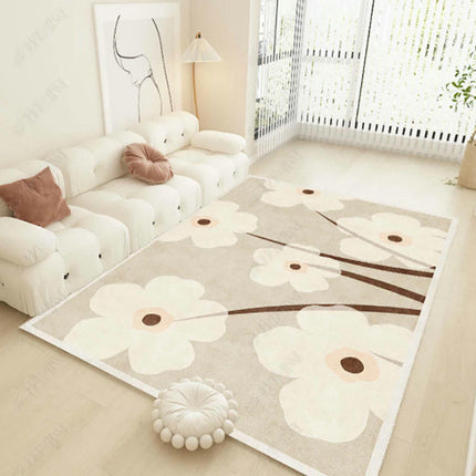 Flower Washable Area Rug Soft Modern Indoor Rug for Living Room Decor Carpet Bedside Carpet