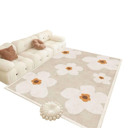 Flower Washable Area Rug Soft Modern Indoor Rug for Living Room Decor Carpet Bedside Carpet