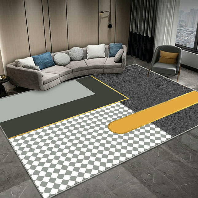 Line Decor Carpet Floor Mat Washable Area Rug Soft Modern Simple Indoor Rug for Living Room