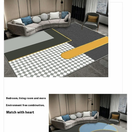 Line Decor Carpet Floor Mat Washable Area Rug Soft Modern Simple Indoor Rug for Living Room