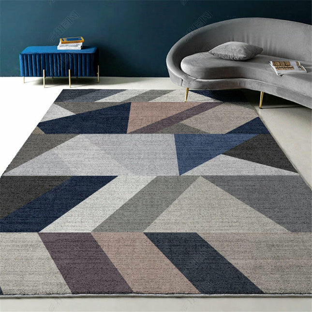 Abstract Washable Area Rug Soft Bedroom Rug Non Slip Stain Resistant Modern Accent Rug
