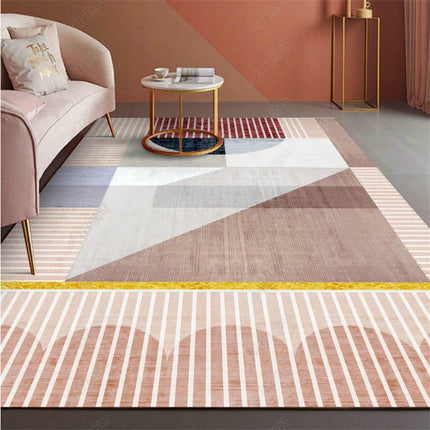 Abstract Washable Area Rug Soft Bedroom Rug Non Slip Stain Resistant Modern Accent Rug 1