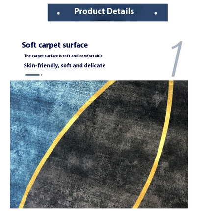 Abstract Washable Area Rug Soft Bedroom Rug Non Slip Stain Resistant Modern Accent Rug 1