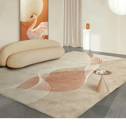 Soft Colorful Living Room Bedroom Rug Abstract Washable Area Rug Non Slip Modern Accent Rug