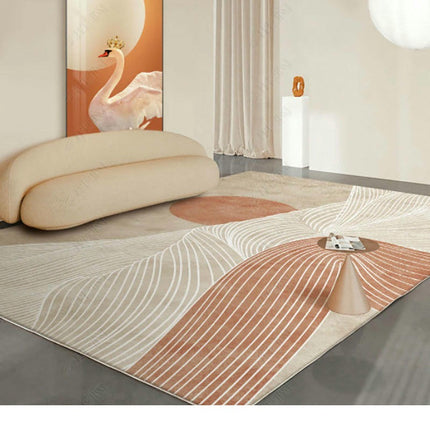 Soft Colorful Living Room Bedroom Rug Abstract Washable Area Rug Non Slip Modern Accent Rug