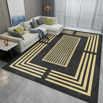 Modern Gray Black Area Rug,Indoor Large Area Rugs,Washable Carpet for Living Room Bedroom