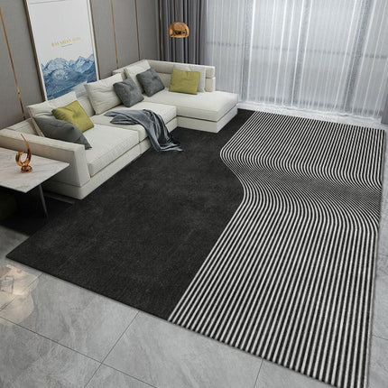 Modern Gray Black Area Rug,Indoor Large Area Rugs,Washable Carpet for Living Room Bedroom