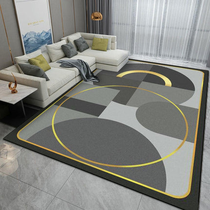 Modern Gray Black Area Rug,Indoor Large Area Rugs,Washable Carpet for Living Room Bedroom