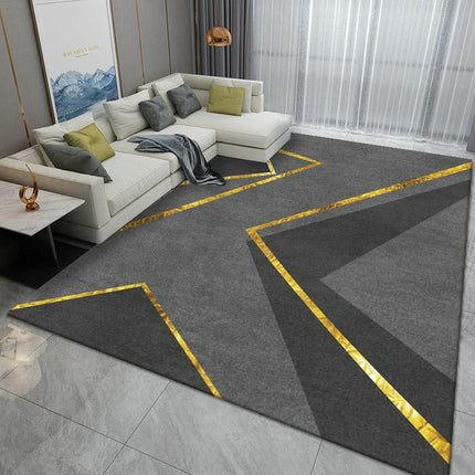 Modern Gray Black Area Rug,Indoor Large Area Rugs,Washable Carpet for Living Room Bedroom