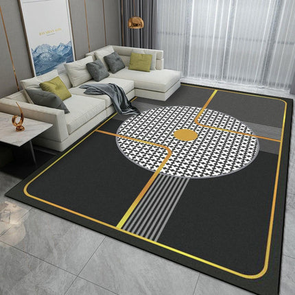 Modern Gray Black Area Rug,Indoor Large Area Rugs,Washable Carpet for Living Room Bedroom