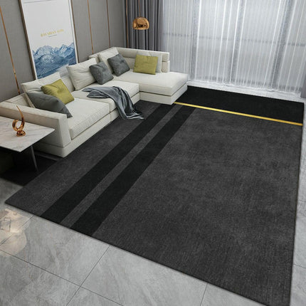 Modern Gray Black Area Rug,Indoor Large Area Rugs,Washable Carpet for Living Room Bedroom