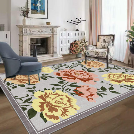 Floral Non Slip Rugs Colorful Modern Large Area Rug Soft Indoor Area Rug for Living Room Bedroom
