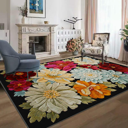 Floral Non Slip Rugs Colorful Modern Large Area Rug Soft Indoor Area Rug for Living Room Bedroom 1