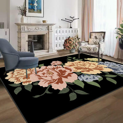 Floral Non Slip Rugs Colorful Modern Large Area Rug Soft Indoor Area Rug for Living Room Bedroom