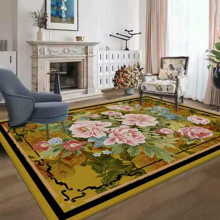 Floral Non Slip Rugs Colorful Modern Large Area Rug Soft Indoor Area Rug for Living Room Bedroom