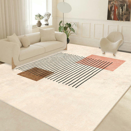 Modern Cream Carpet for Home Decor Lines Rug Rugs for Living Room Bedroom