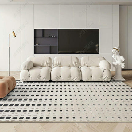 Modern Black and White Checkered Carpets Living Room Rug Indoor Floor Carpet